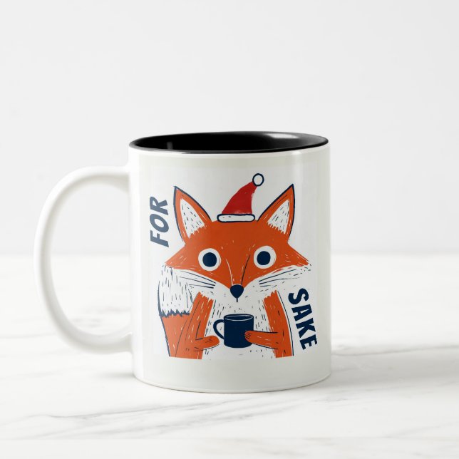 Funny For Fox Sake Two-Tone Coffee Mug (Left)