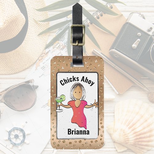Funny for Her Suitcase Cartoon Address Luggage Tag