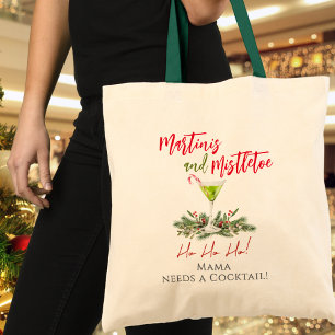 Funny for Mom Christmas Cocktail Martini Tote Bag