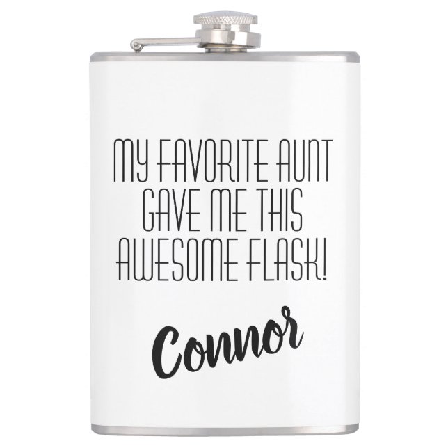 Funny for Nephew from Favorite Aunt Flask (Front)