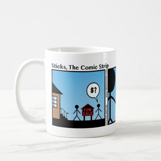 Funny For Sale Sign Stickman Mug - 106 (Left)