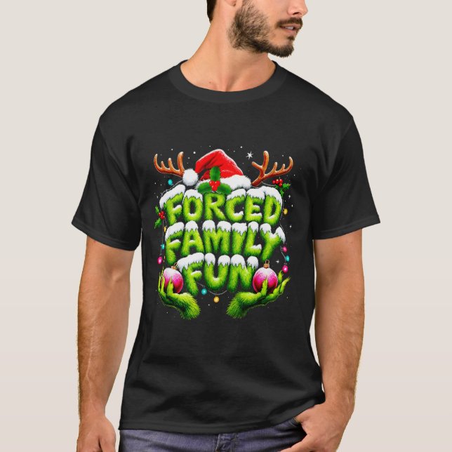 Funny Forced Family Fun Christmas Holiday Shirt Me (Front)