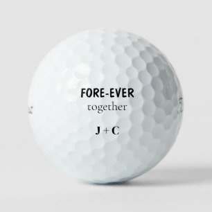 Funny FORE-EVER Initials Couple Titleist Golf Balls