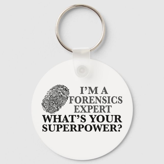 Funny Forensics Expert Keychain (Front)