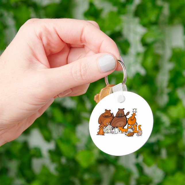 Funny Forest Animals Cute Woodland Creatures Keychain (Creator Uploaded)