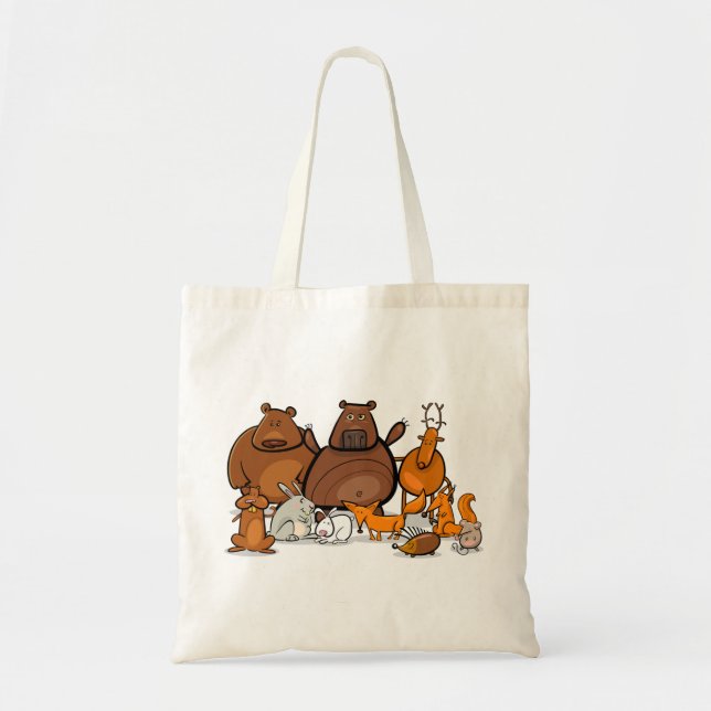 Funny Forest Animals Cute Woodland Creatures Tote Bag (Front)