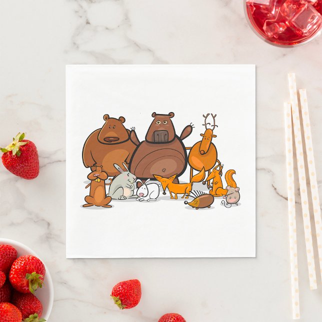 Funny Forest Animals Napkins (Creator Uploaded)
