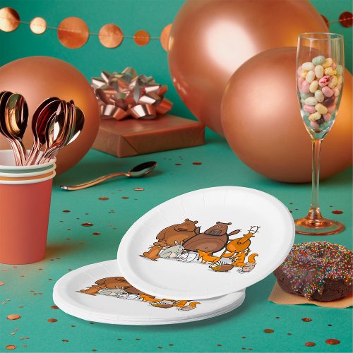 Funny Forest Animals Paper Plates