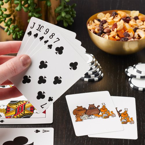 Funny Forest Animals Playing Cards