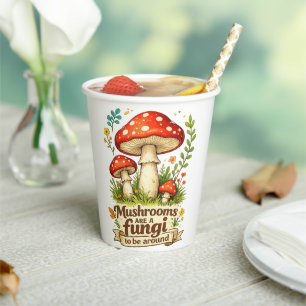 Funny forest mushrooms gift for foragers paper cups