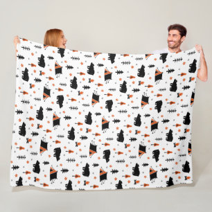 Funny Forest Tent Camping With Bears Fleece Blanket
