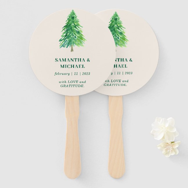 Funny Forest Tree Christmas | Wedding Party Hand Fan