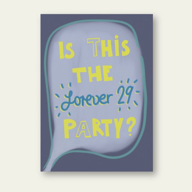 Funny forever 29 Happy Birthday greeting card (Creator Uploaded)
