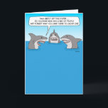 Funny Forgetful Shark Birthday Card<br><div class="desc">This funny birthday card features a shark who's getting older and forgetting what to chomp when encountering a group of swimmers. 

Thanks for choosing this original design by © Chuck Ingwersen and supporting me — an independent artist! I post cartoons every day on Instagram: https://www.instagram.com/captainscratchy</div>