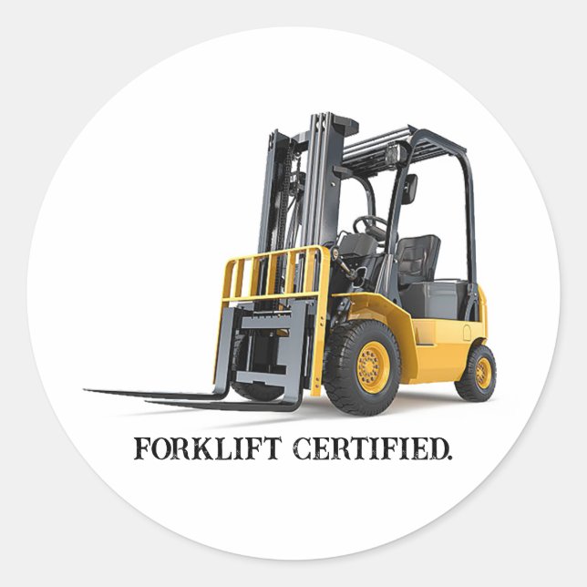 Funny Forklift Certified Sticker (Front)