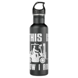 Funny Forklift Driver For Men Women Lift Forklift Stainless Steel Water Bottle