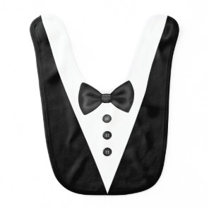 Funny  Formal Bachelor Suit Tuxedo With Bow Tie  Baby Bib