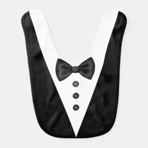 Funny Formal Bachelor Suit Tuxedo With Bow Tie Baby Bib