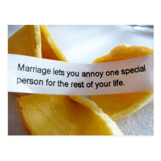 Funny fortune Cookie Marriage Joke Postcard