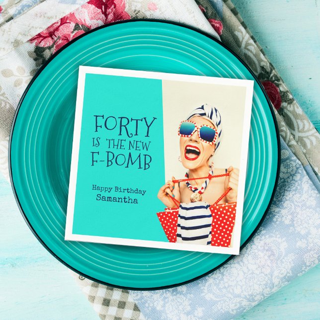 Funny Forty is the New F-Bomb 40th Birthday Napkins (Creator Uploaded)