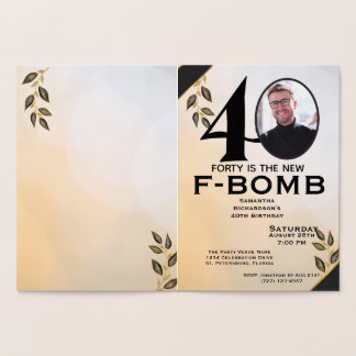 Funny Forty is the New F-Bomb Ladies Foil Card