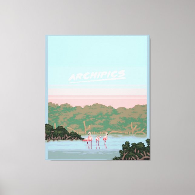 Funny Four Famingo Lovers | Flamingo Gifts Lover Canvas Print (Front)