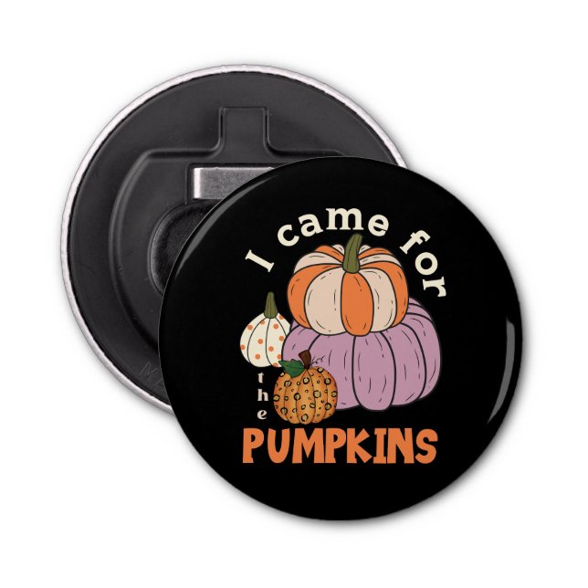 Funny Four Pumpkins Fall Bottle Opener (Front)