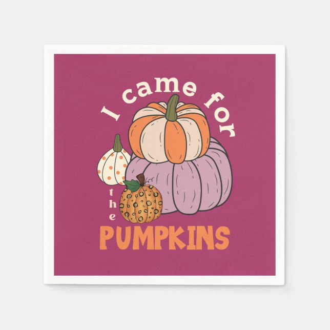 Funny Four Pumpkins Fall Napkins (Front)