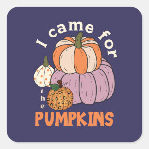 Funny Four Pumpkins Fall Square Sticker
