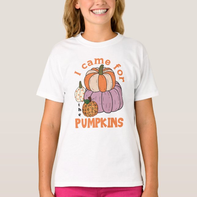 Funny Four Pumpkins Fall T-Shirt (Front)