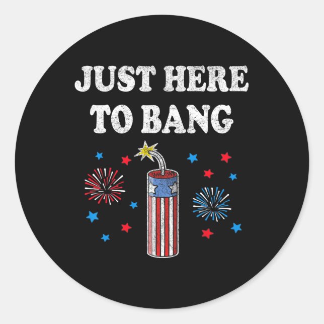 Funny Fourth Of July 4th Of July I'm Just Here To  Classic Round Sticker (Front)
