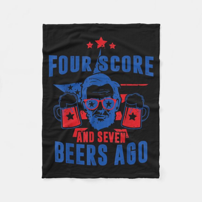 Funny Fourth Of July American Independence Day Fleece Blanket (Front)
