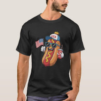 Funny Fourth of July Hotdog Patriotic USA Flag 4th
