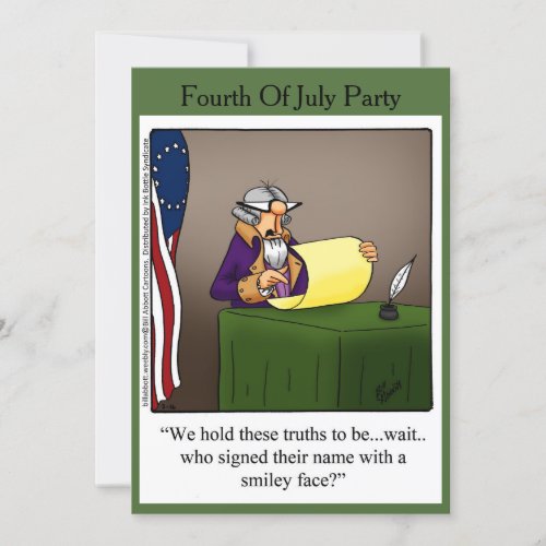 Funny Fourth Of July Party Invitations