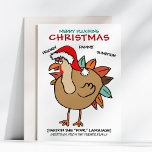 Funny Fowl Turkey Santa Hat Christmas Holiday Card<br><div class="desc">Share some holiday humor with this funny Christmas card featuring a "fowl" mouthed turkey in a Santa hat. Have some fun and personalize it with your own favorite expletives and greeting. Original artwork TJ Moreno & KL Stock.</div>