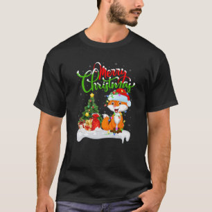 Funny Fox Animal Lover Xmas Lighting Fox Christmas T-Shirt