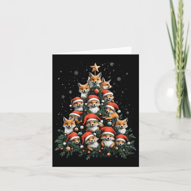 Funny Fox Christmas Foxes Xmas Tree Fox Lover Kids Card (Front)