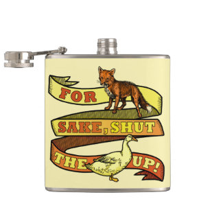 Funny Fox Duck Animal Pun Flask