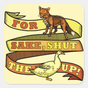 Funny Fox Duck Animal Pun Square Sticker