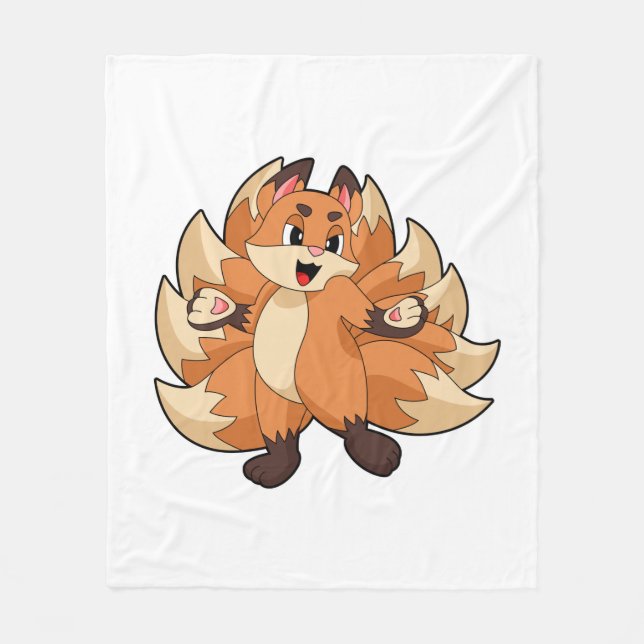 Funny Fox Fleece Blanket (Front)