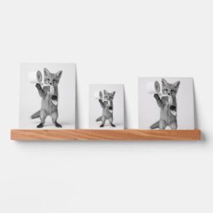 Funny Fox Holding Toilet Paper Minimalist Wildlife Picture Ledge