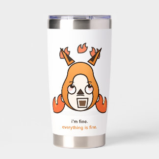 Funny Fox Im Fine Everything Is Fine Coffee Chaos Insulated Tumbler