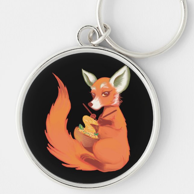 Funny Fox Knitter Keychain (Front)