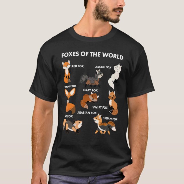 Funny Foxes Of The World Shirt Foxes Lovers Gifts  (Front)
