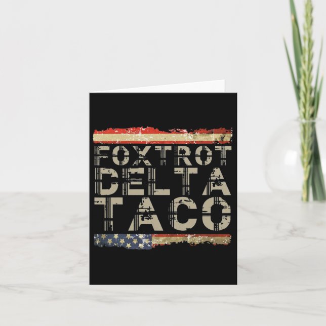 Funny Foxtrot Delta Taco3  Card (Front)