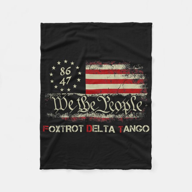 Funny Foxtrots Delta Tangos We The People Us Ameri Fleece Blanket (Front)