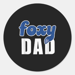 Funny Foxy Dad Classic Round Sticker