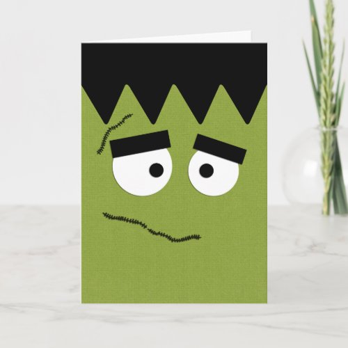 Funny Frankenstein Face for Halloween Card