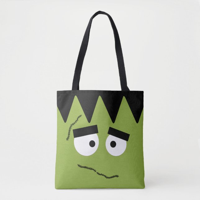 Funny Frankenstein Face for Halloween Tote Bag (Front)