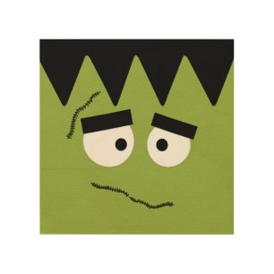 Funny Frankenstein Face for Halloween Wood Wall Decor